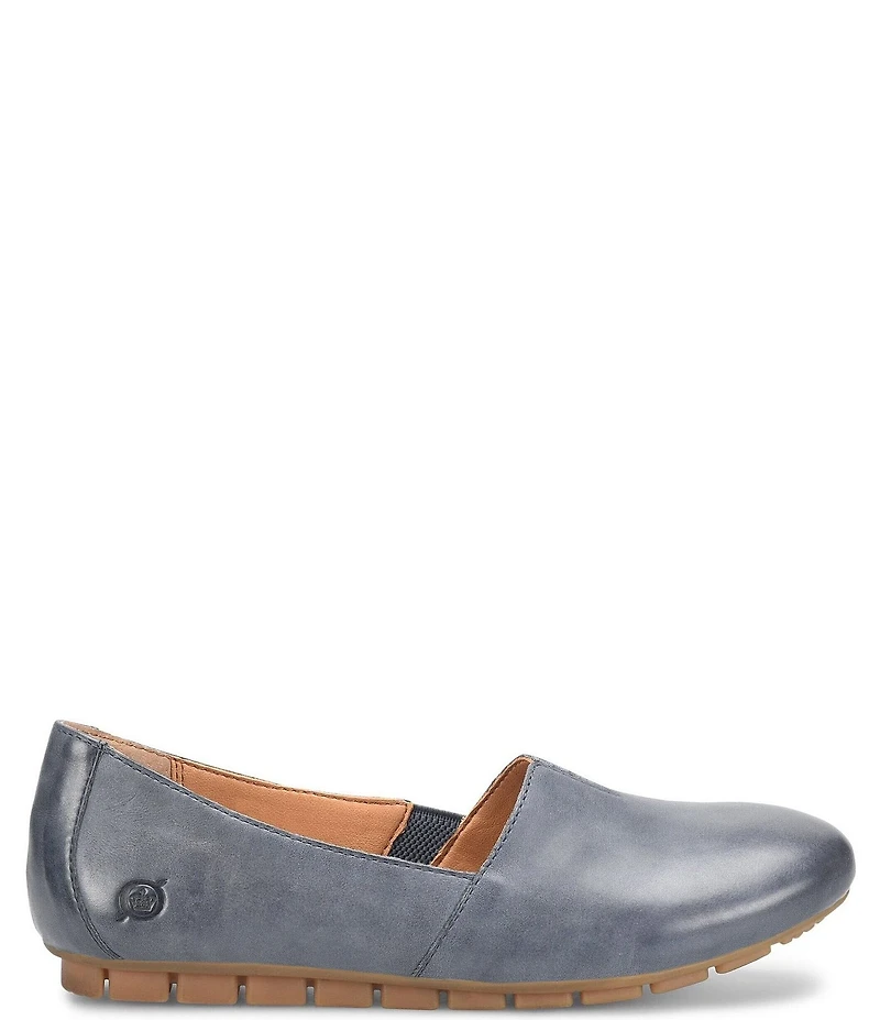 Born Sebra Leather Slip On Loafers