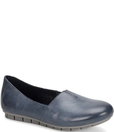 Born Sebra Leather Slip On Loafers