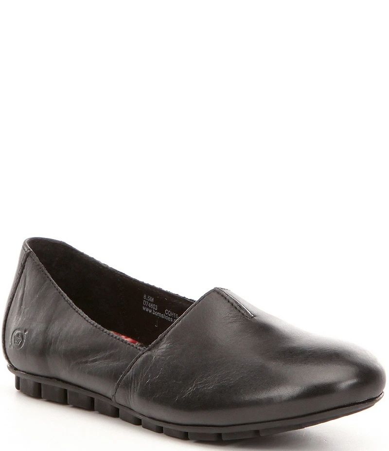 Born Sebra Leather Slip On Loafers