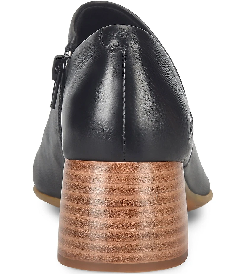 Born Sher Leather Block Heel Open Toe Shooties