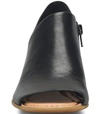 Born Sher Leather Block Heel Open Toe Shooties