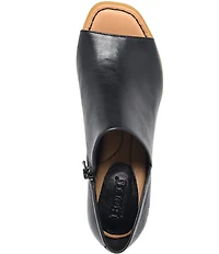 Born Sher Leather Block Heel Open Toe Shooties