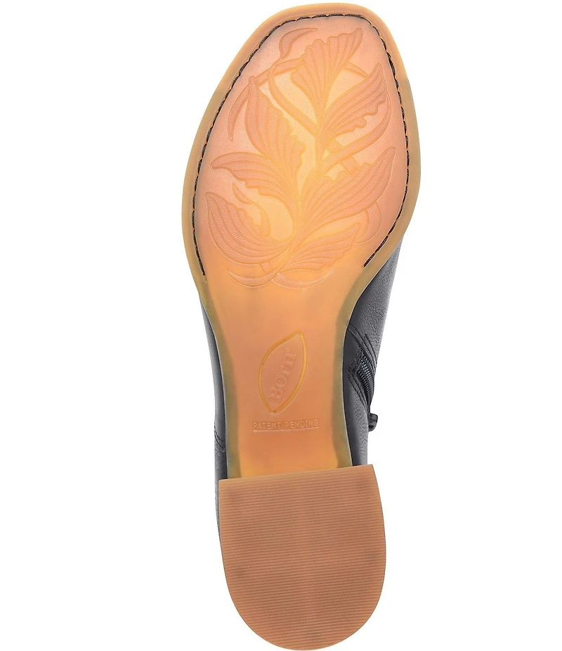 Born Sher Leather Block Heel Open Toe Shooties