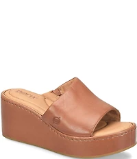 Born Shilo Leather Platform Wedge Slides