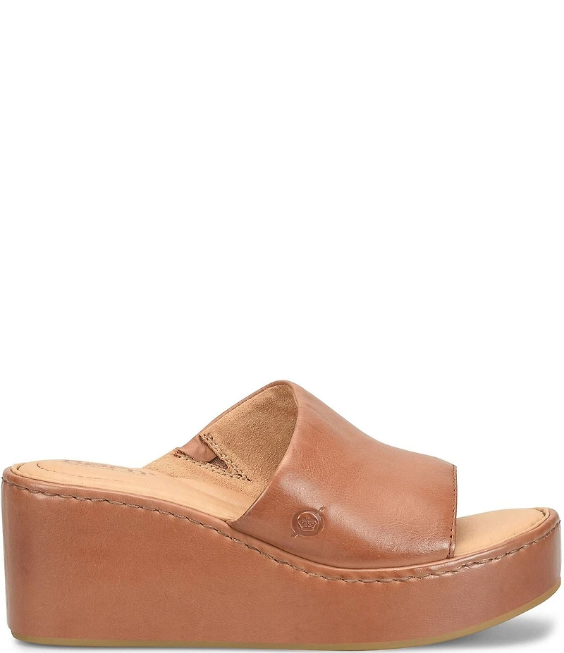 Born Shilo Leather Platform Wedge Slides