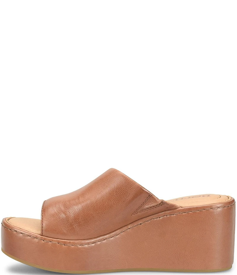 Born Shilo Leather Platform Wedge Slides