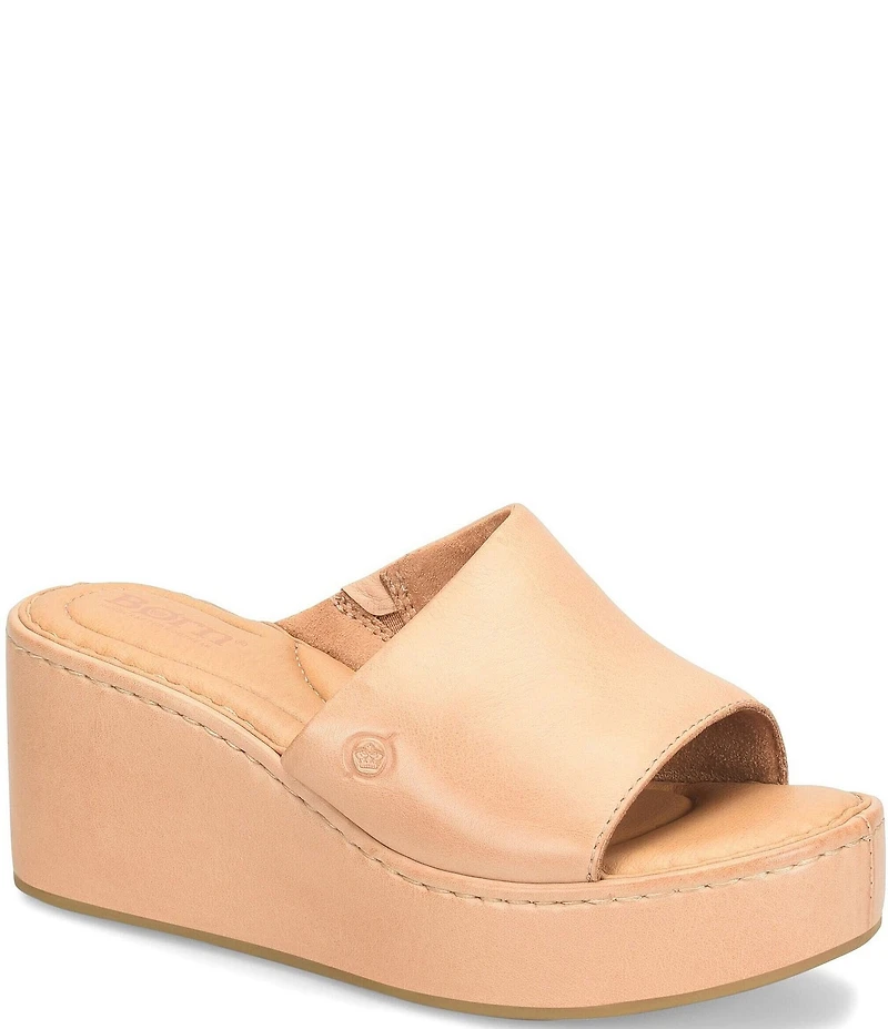 Born Shilo Leather Platform Wedge Slides