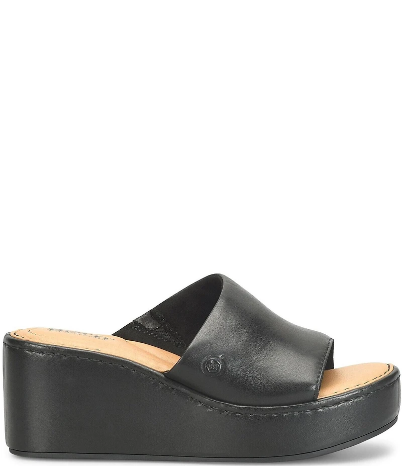 Born Shilo Leather Platform Wedge Slides