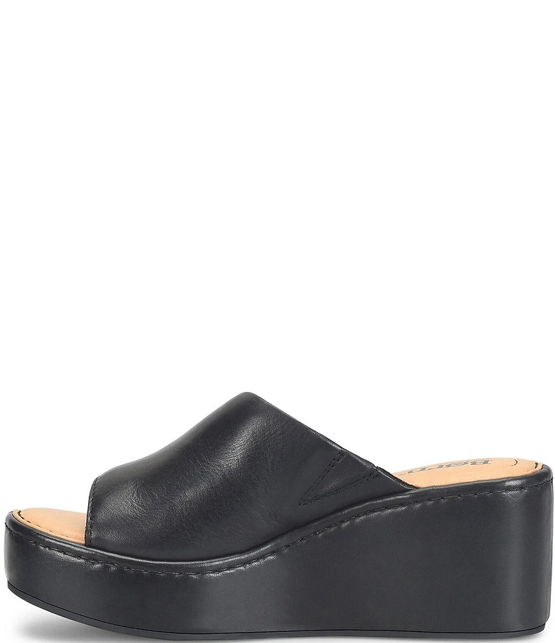 Born Shilo Leather Platform Wedge Slides