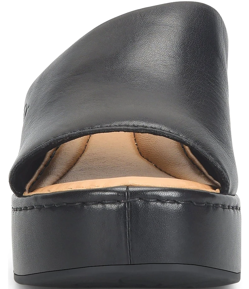 Born Shilo Leather Platform Wedge Slides