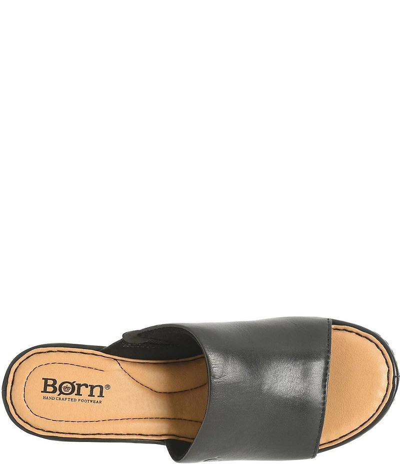 Born Shilo Leather Platform Wedge Slides