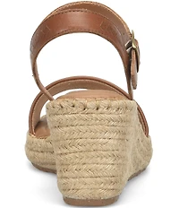 Born Shore Leather Espadrille Wedge Sandals