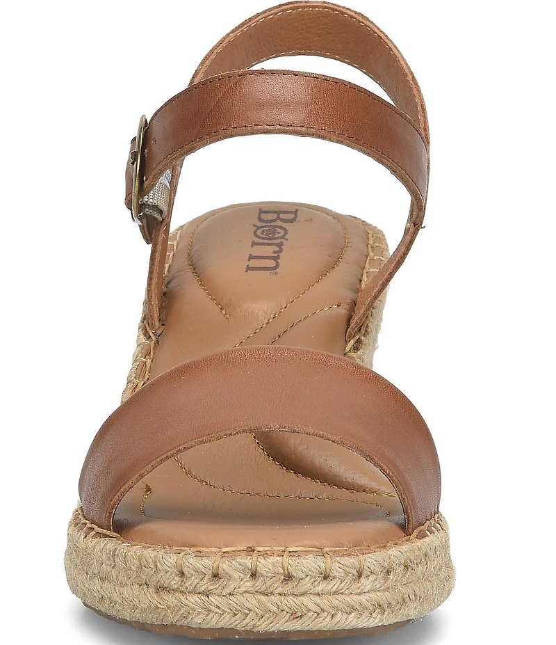 Born Shore Leather Espadrille Wedge Sandals