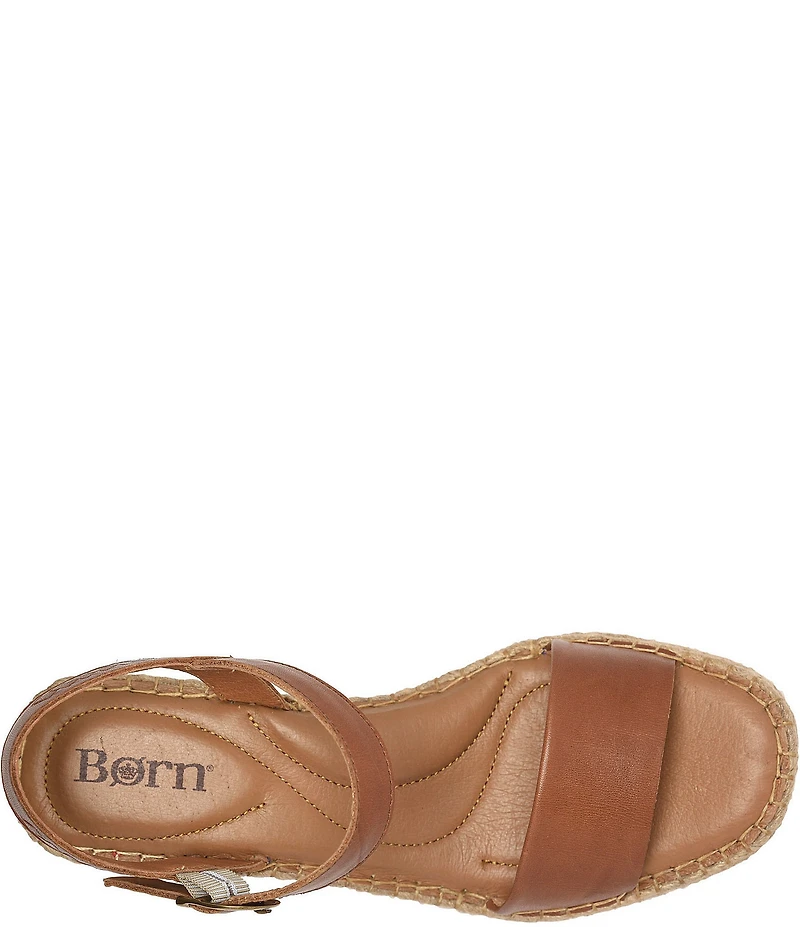 Born Shore Leather Espadrille Wedge Sandals