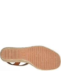 Born Shore Leather Espadrille Wedge Sandals