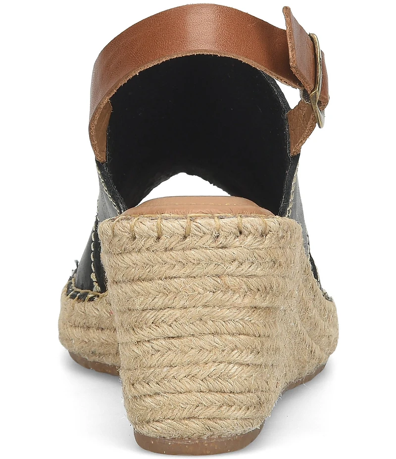 Born Shoshone Leather Espadrille Wedge Sandals