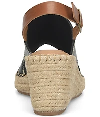 Born Shoshone Leather Espadrille Wedge Sandals