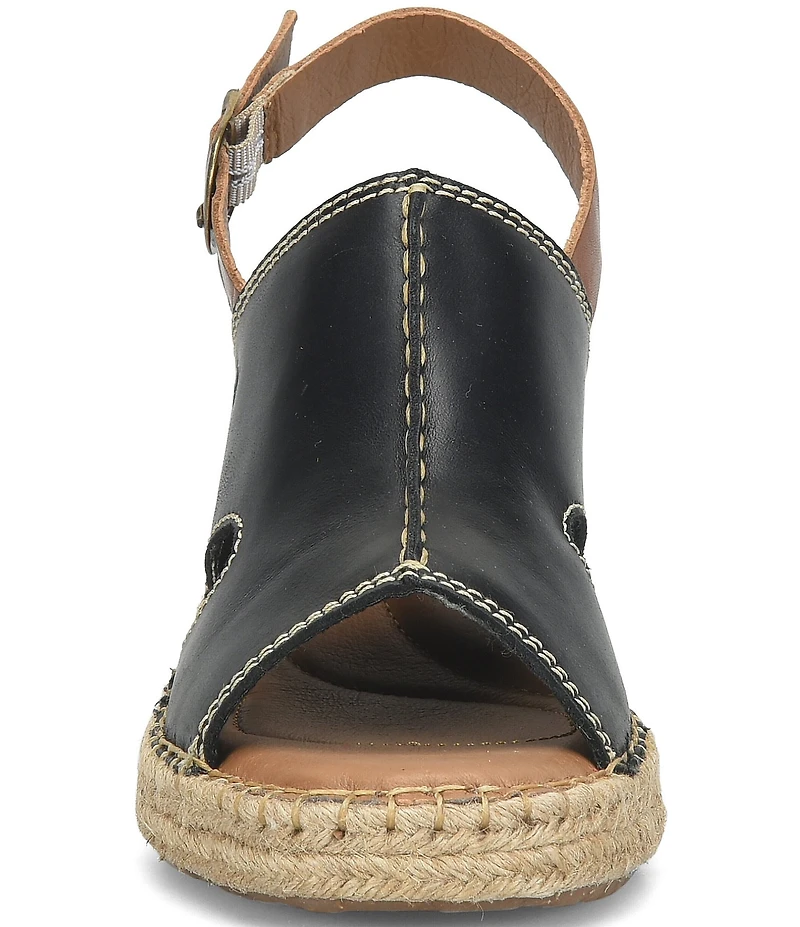 Born Shoshone Leather Espadrille Wedge Sandals