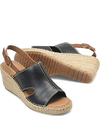 Born Shoshone Leather Espadrille Wedge Sandals