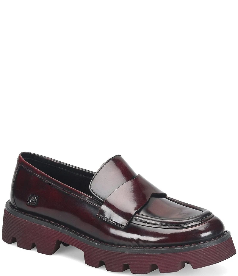 Born Sigge Leather Lugged Platform Loafers