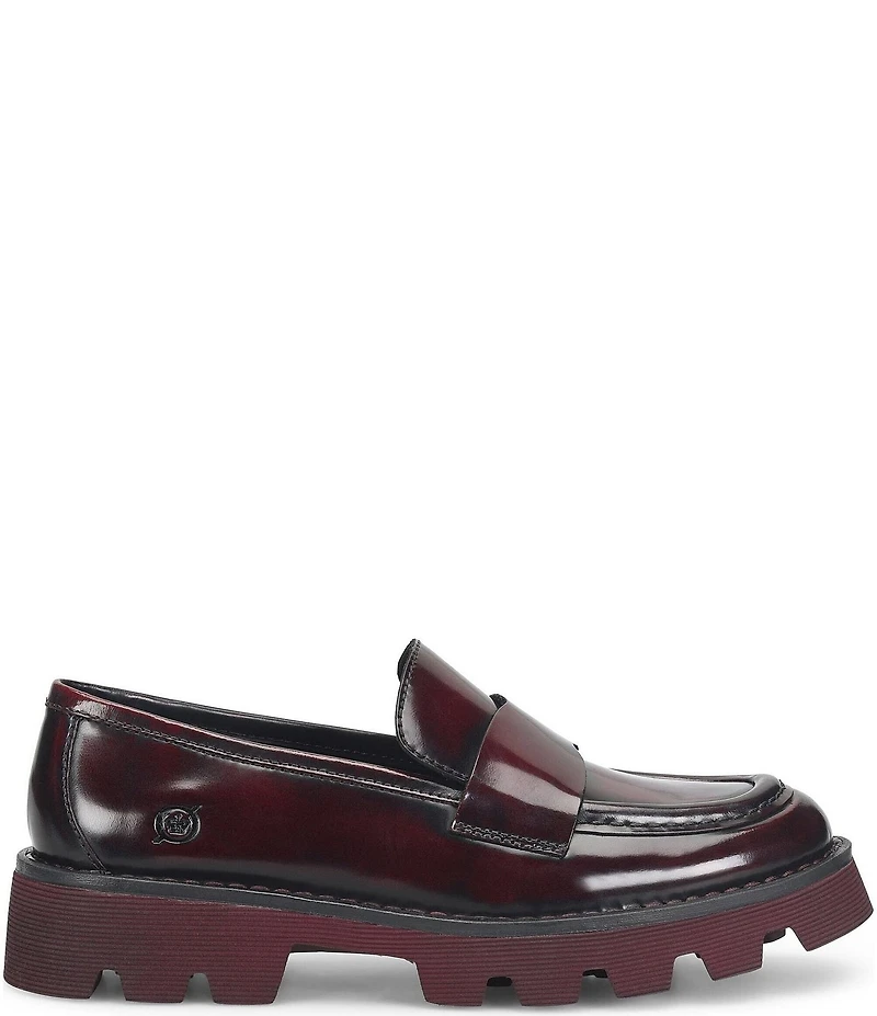 Born Sigge Leather Lugged Platform Loafers