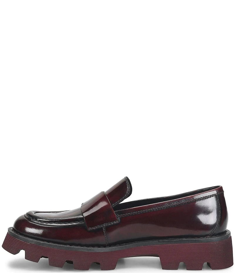 Born Sigge Leather Lugged Platform Loafers