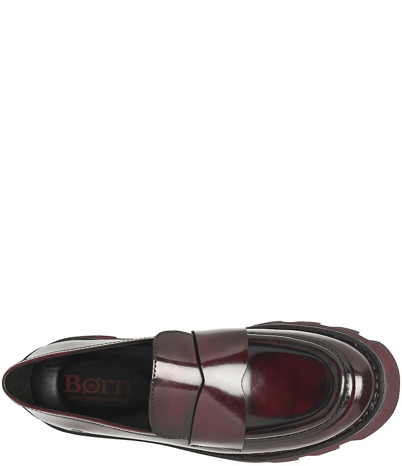 Born Sigge Leather Lugged Platform Loafers