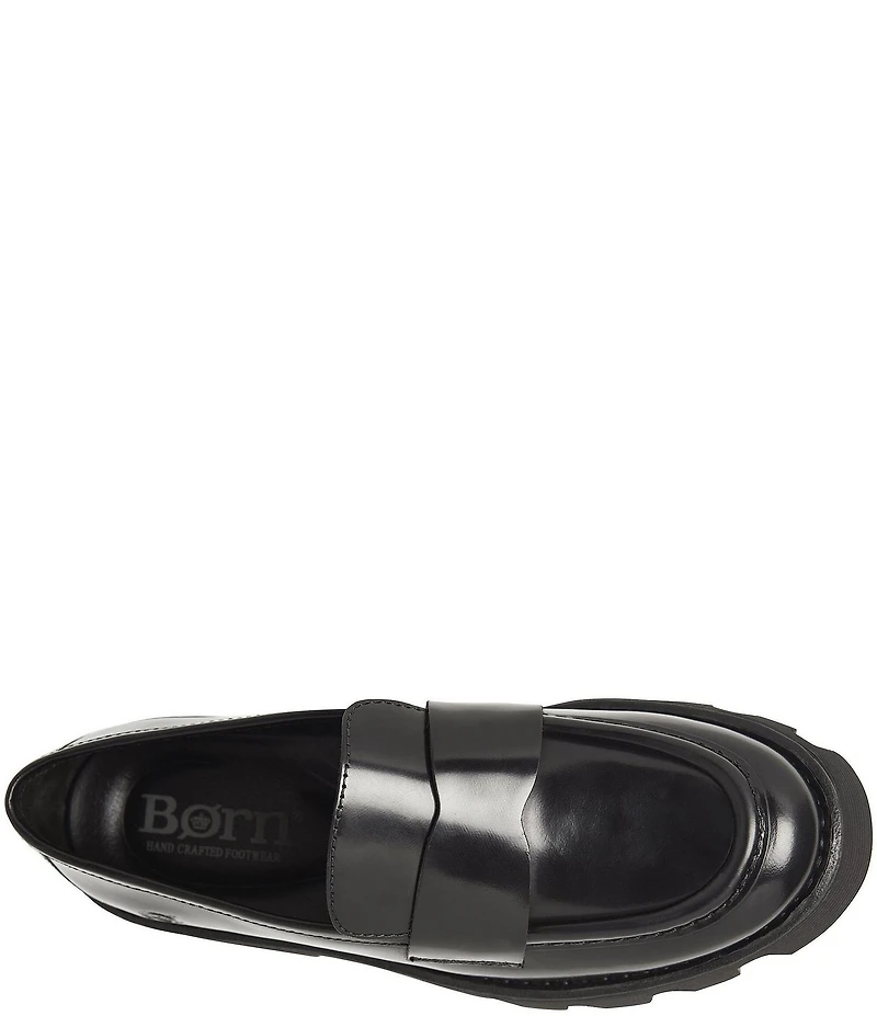 Born Sigge Leather Lugged Platform Loafers