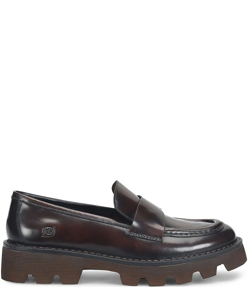 Born Sigge Leather Lugged Platform Loafers