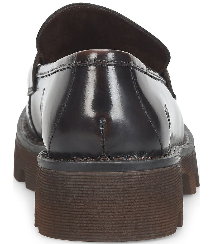 Born Sigge Leather Lugged Platform Loafers