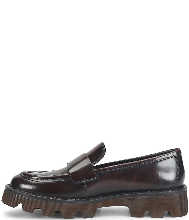 Born Sigge Leather Lugged Platform Loafers