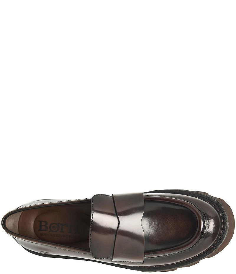 Born Sigge Leather Lugged Platform Loafers