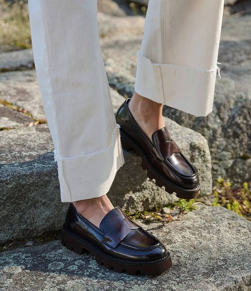 Born Sigge Leather Lugged Platform Loafers