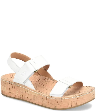Born Sloan Leather Platform Wedge Sandals