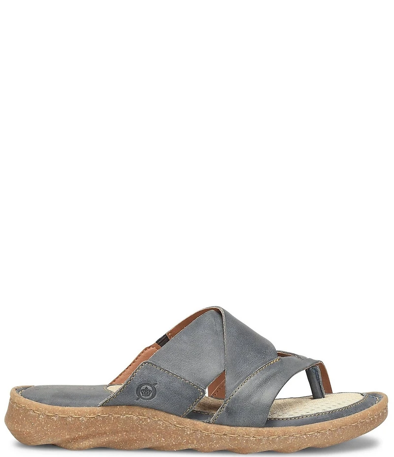 Born Sorja Sport Leather Thong Slide Sandals