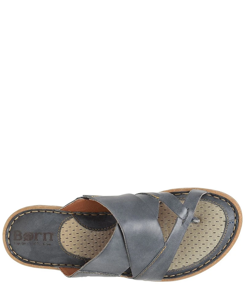 Born Sorja Sport Leather Thong Slide Sandals