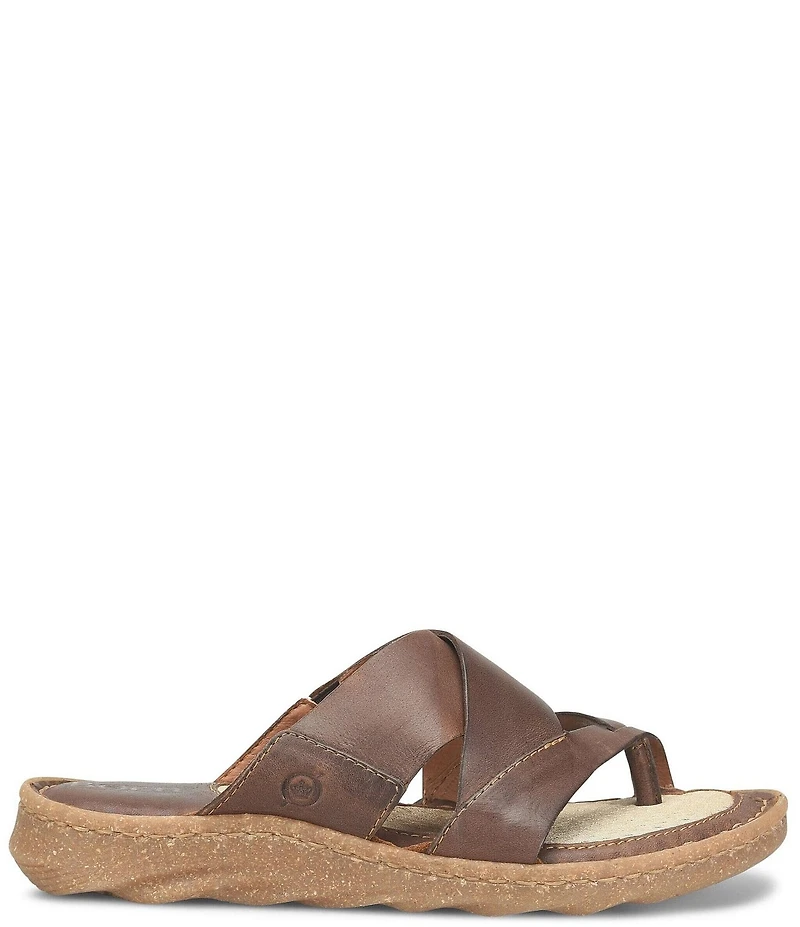 Born Sorja Sport Leather Thong Slide Sandals