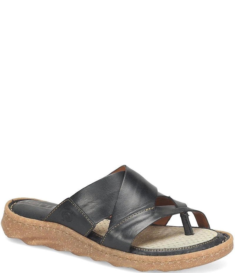 Born Sorja Sport Leather Thong Slide Sandals