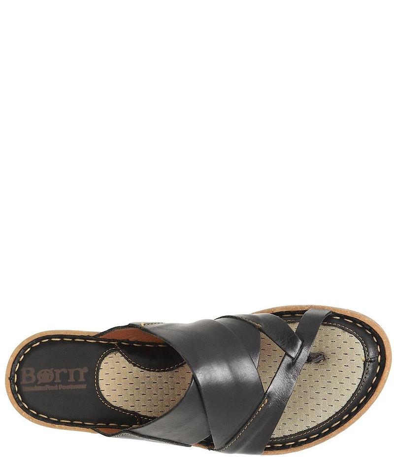 Born Sorja Sport Leather Thong Slide Sandals