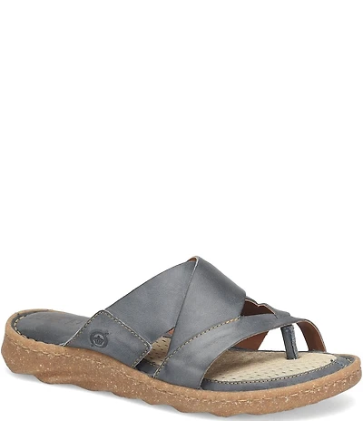 Born Sorja Sport Leather Thong Slide Sandals