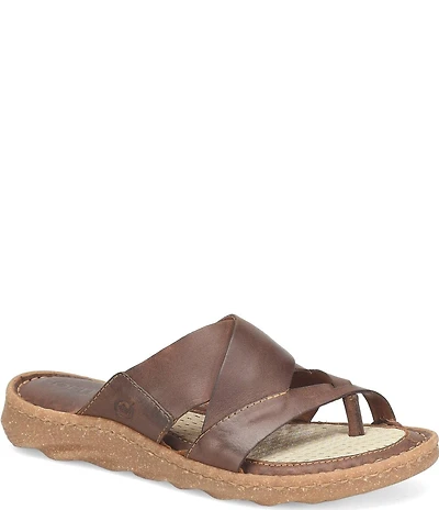 Born Sorja Sport Leather Thong Slide Sandals