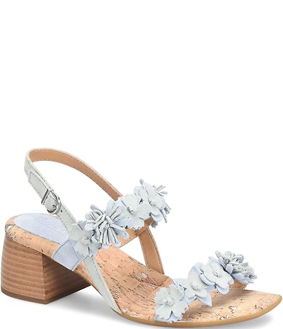 Born Springs Suede Flower Ornament Banded Slingback Dress Sandals