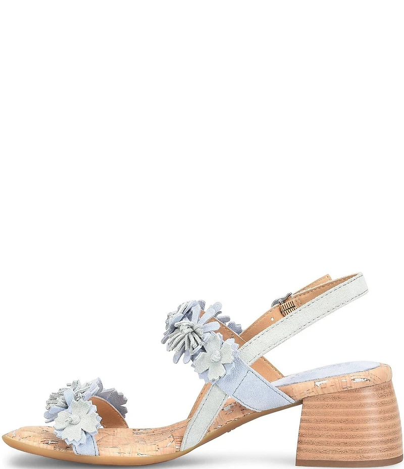 Born Springs Suede Flower Ornament Banded Slingback Dress Sandals