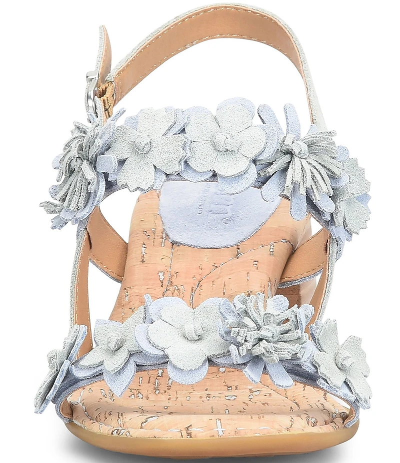 Born Springs Suede Flower Ornament Banded Slingback Dress Sandals