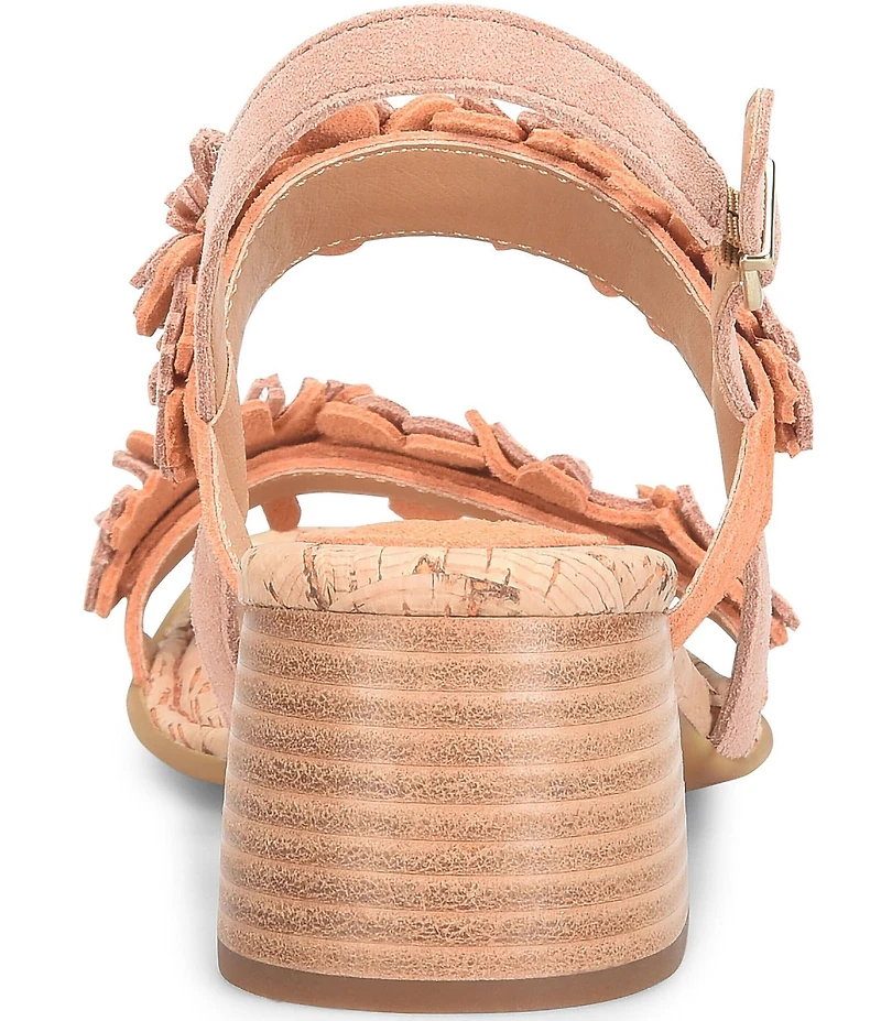 Born Springs Suede Flower Ornament Banded Slingback Dress Sandals