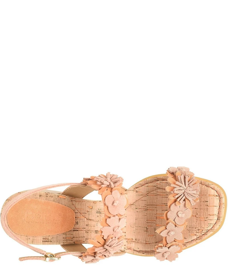 Born Springs Suede Flower Ornament Banded Slingback Dress Sandals