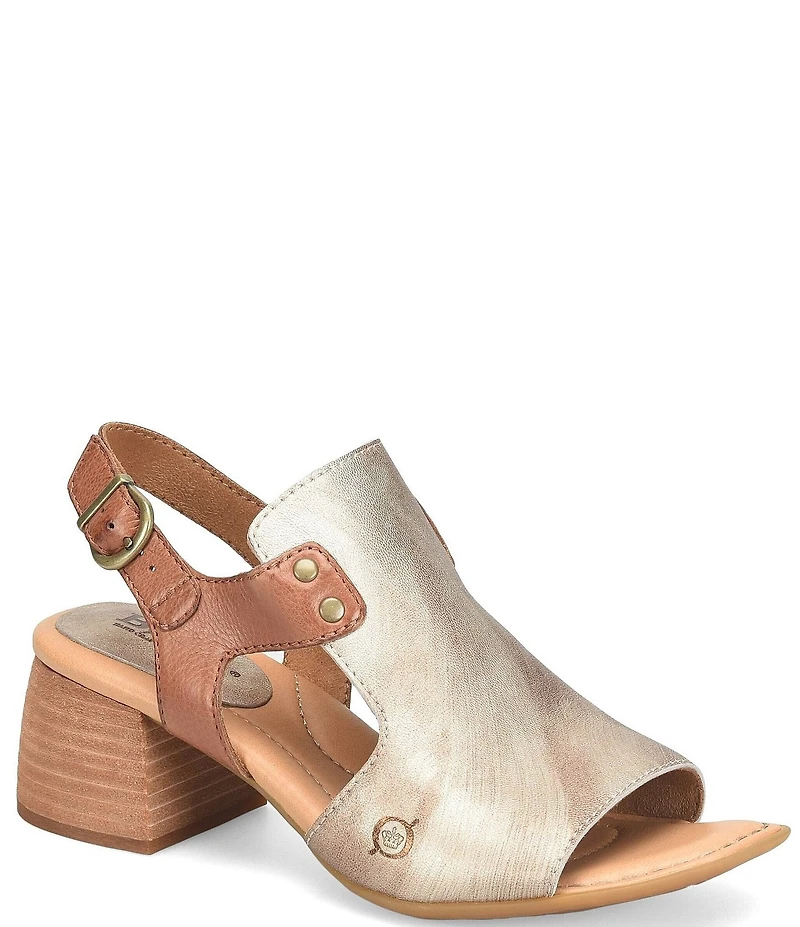 Born Sylvie Leather Peep Toe Slingback Shooties