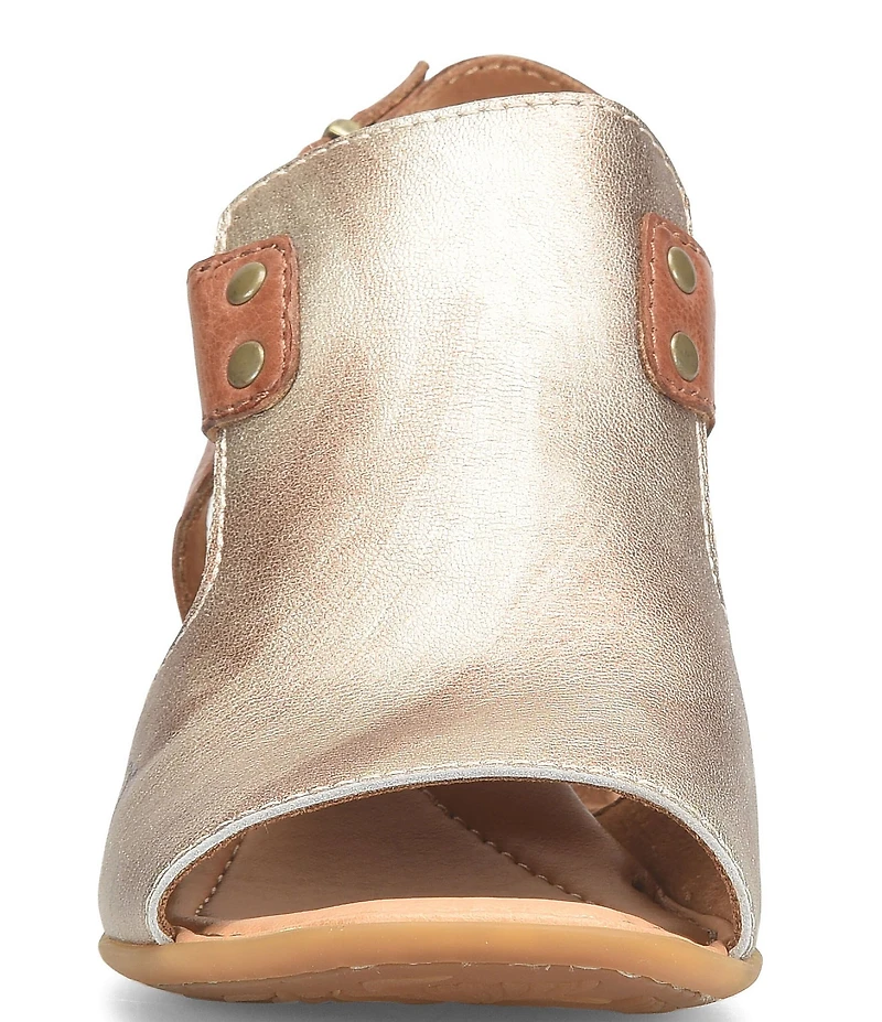 Born Sylvie Leather Peep Toe Slingback Shooties