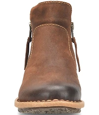 Born Thia Distressed Leather Dual Zip Ankle Booties