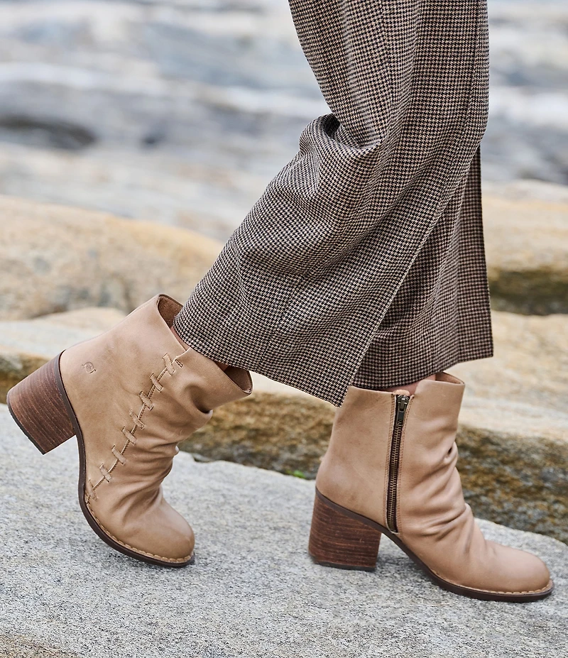 Born Toni Leather Block Heel Booties